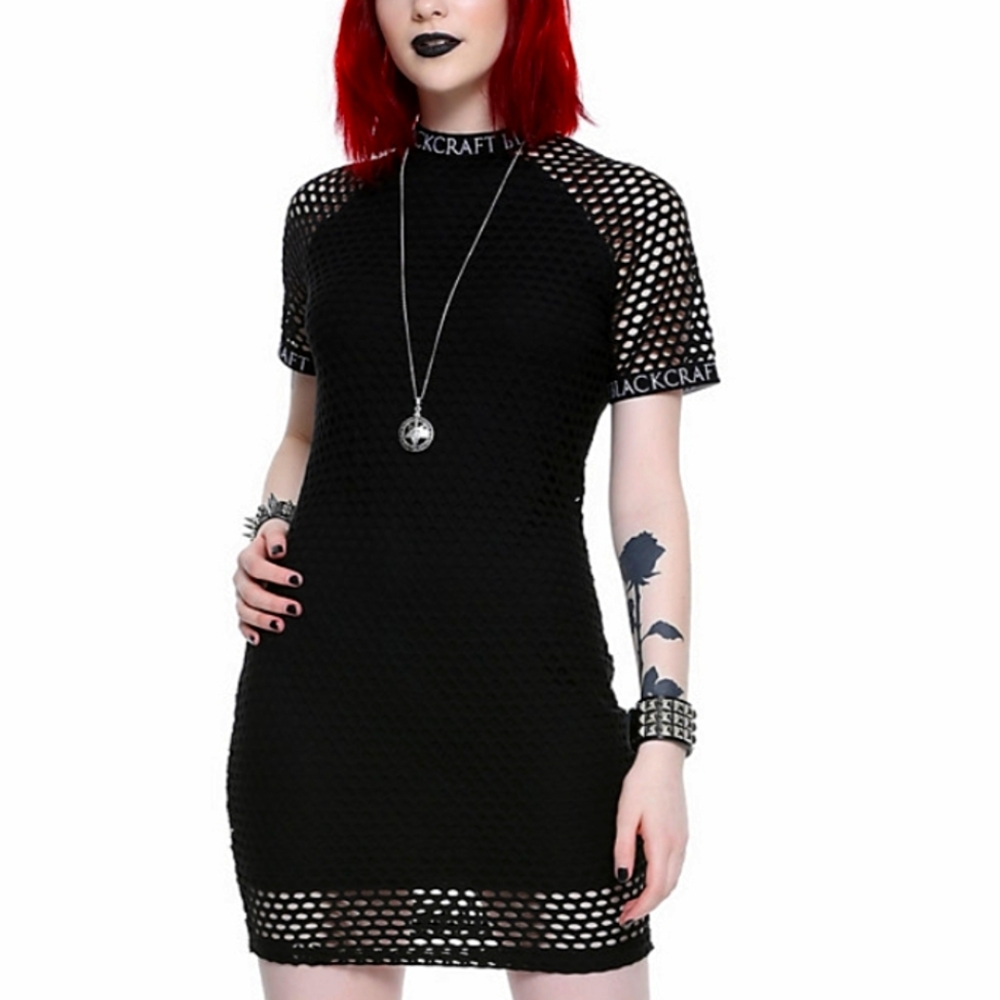 Black Craft Fishnet mini dress